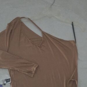 Chic Tan One-Shoulder Bodysuit SKU065